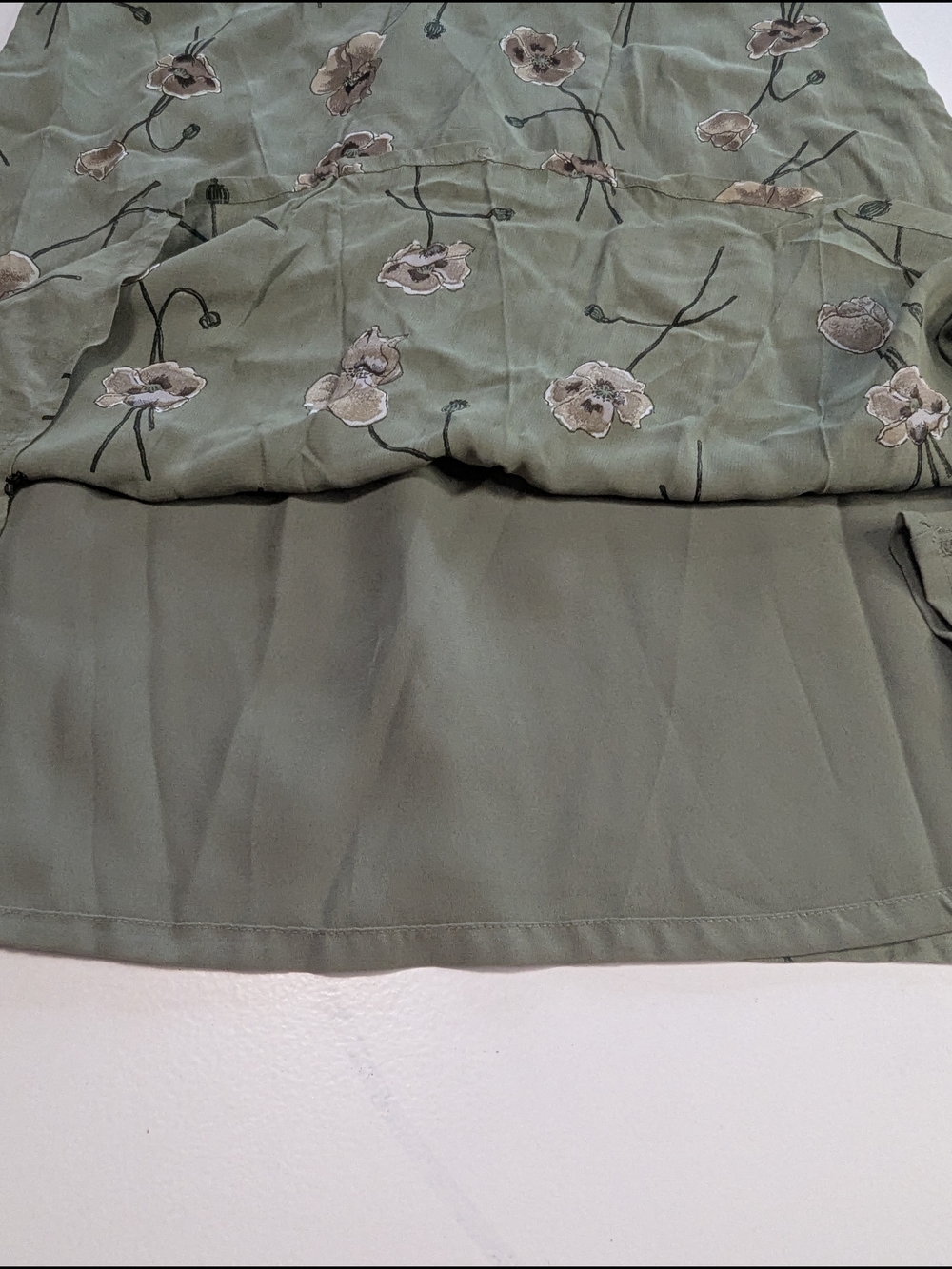 Vtg American Eagle Floral Halter Mini Dress Green Y2K 90s Boho Cottagecore 10 - Picture 8 of 11